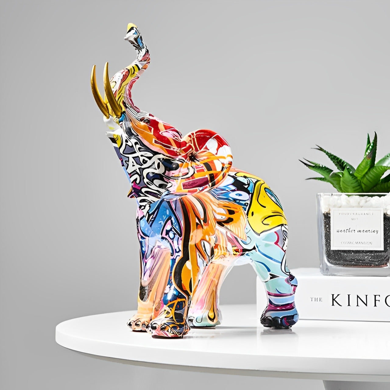 Vibrant Elephant Figurine - Unique African Style Decor - Fesara