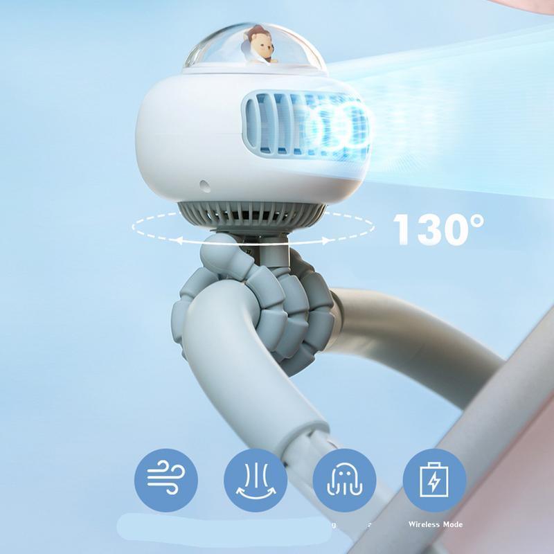 Compact Baby Stroller Fan with Rechargeable Battery