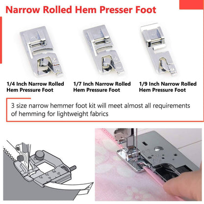 Sewing Machine Rolled Hem Presser Foot