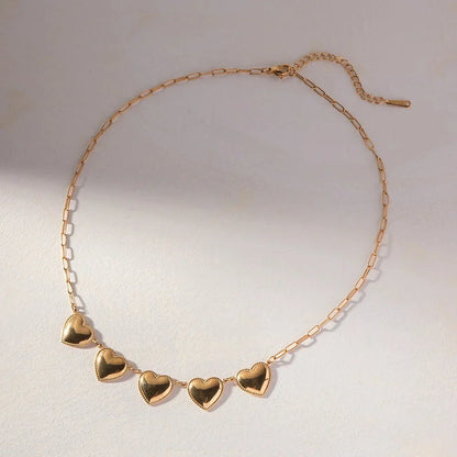 Lovely 5 Heart Pendant Necklace