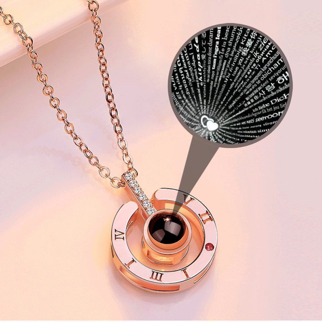 Romantic 100 Language Love Pendant Necklace
