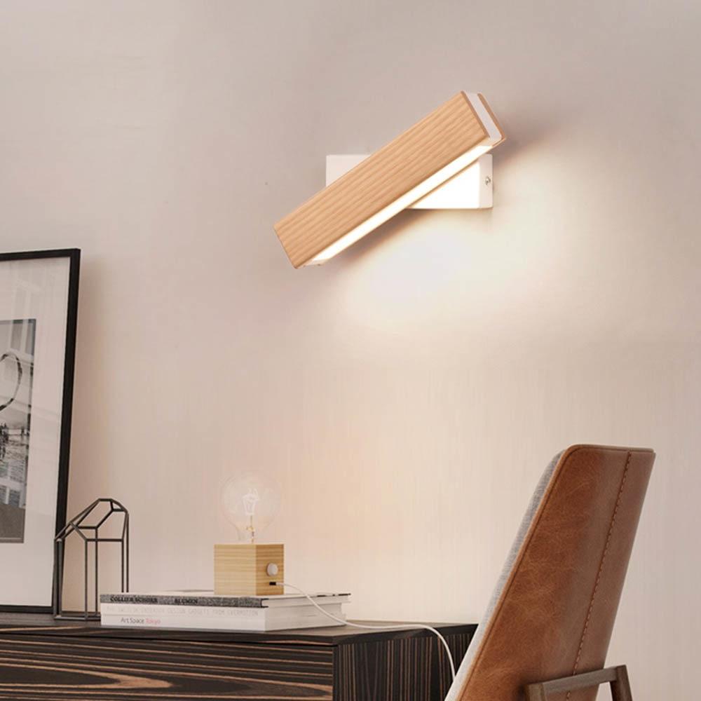 Adjustable Wood LED Wall Light