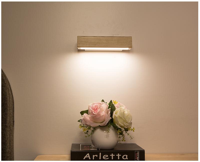 Adjustable Wood LED Wall Light