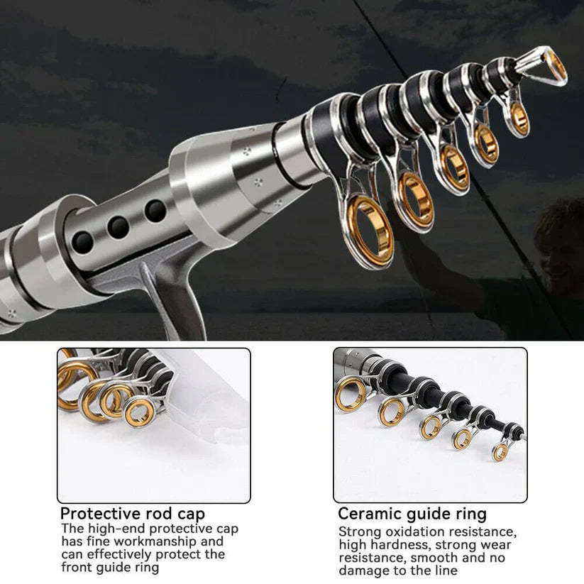 Lightweight Collapsible Fishing Rod and Reel Combo Set