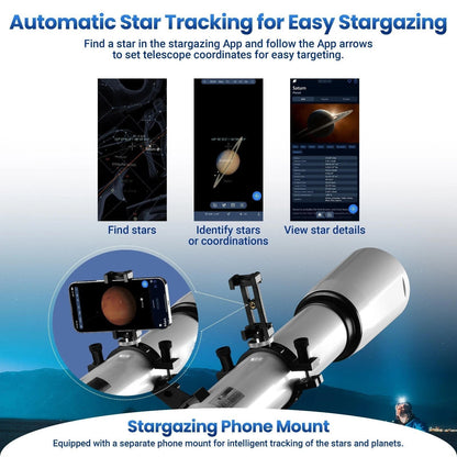 Easy Use 210X Beginner Telescope with Phone App