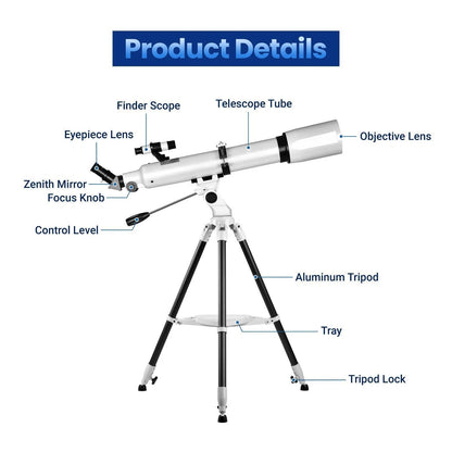 Easy Use 210X Beginner Telescope with Phone App