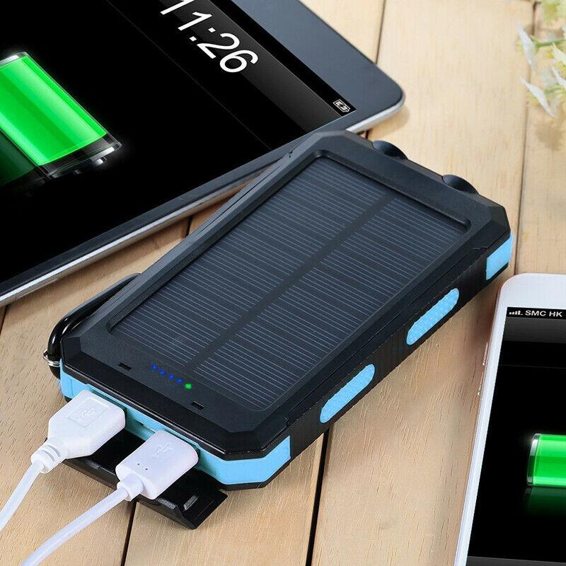 Compact Solar Battery Pack Dual USB 20000mAh Charger