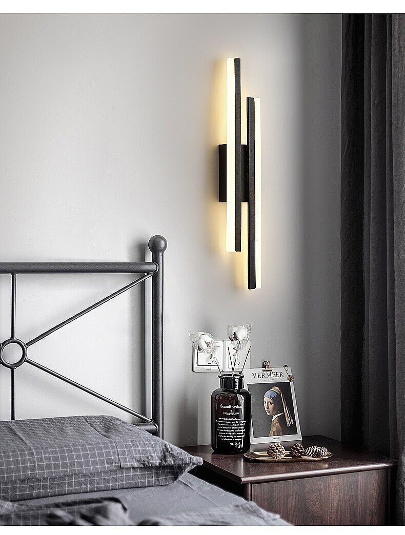Slim LED Wall Light with Bright Vertical Stripes