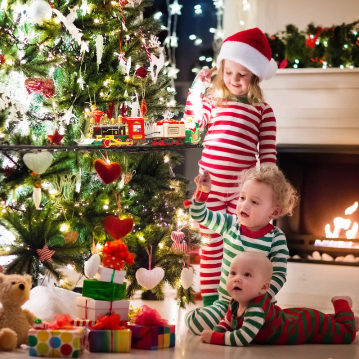 Musical Christmas Tree Train Set with Lights and Sounds