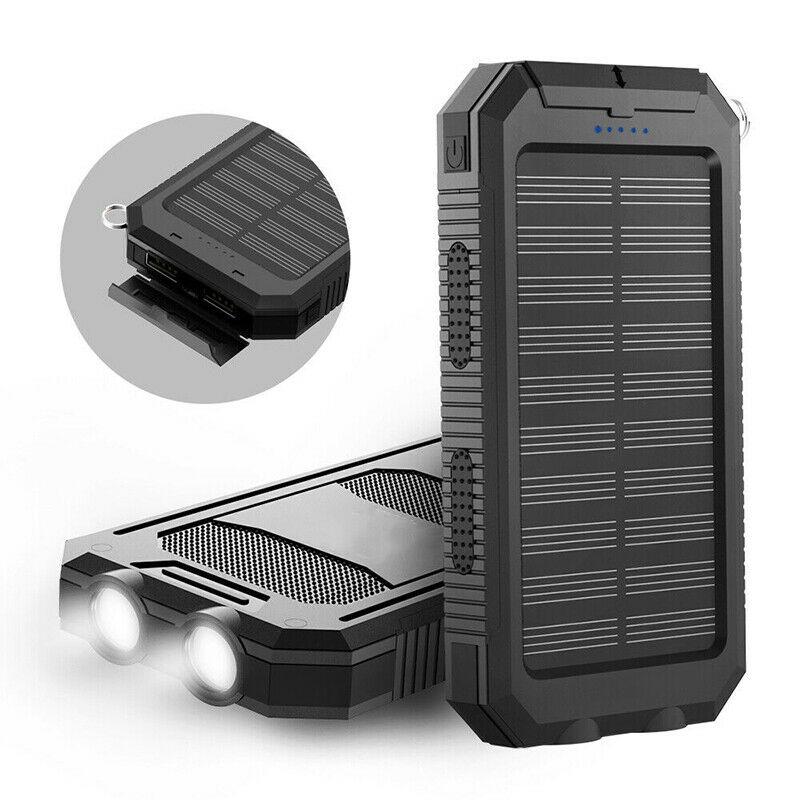 Compact Solar Battery Pack Dual USB 20000mAh Charger