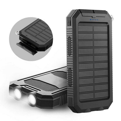 Compact Solar Battery Pack Dual USB 20000mAh Charger