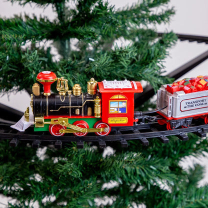 Musical Christmas Tree Train Set with Lights and Sounds
