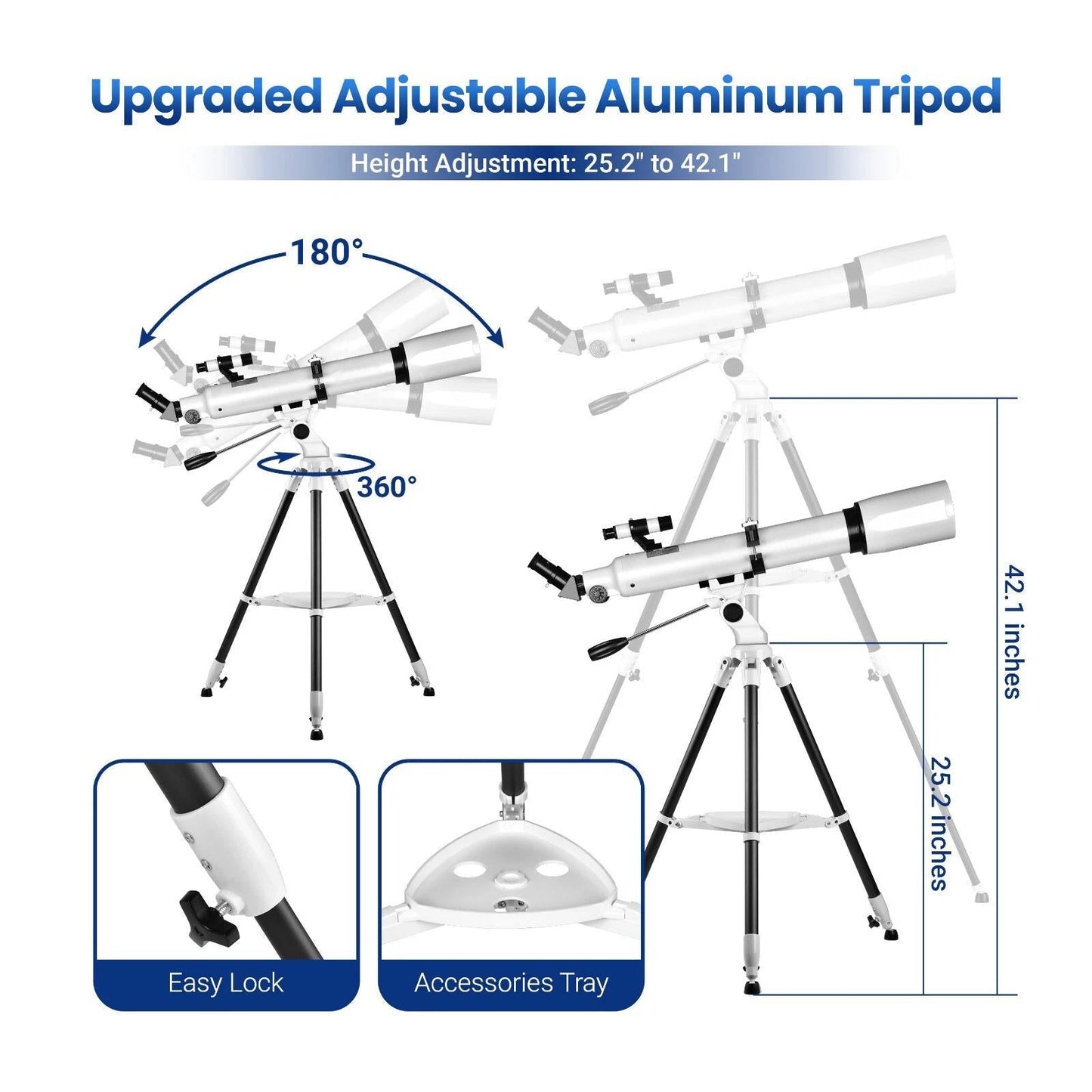 Easy Use 210X Beginner Telescope with Phone App
