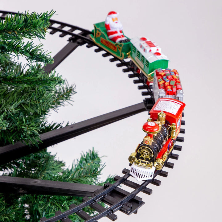 Musical Christmas Tree Train Set with Lights and Sounds