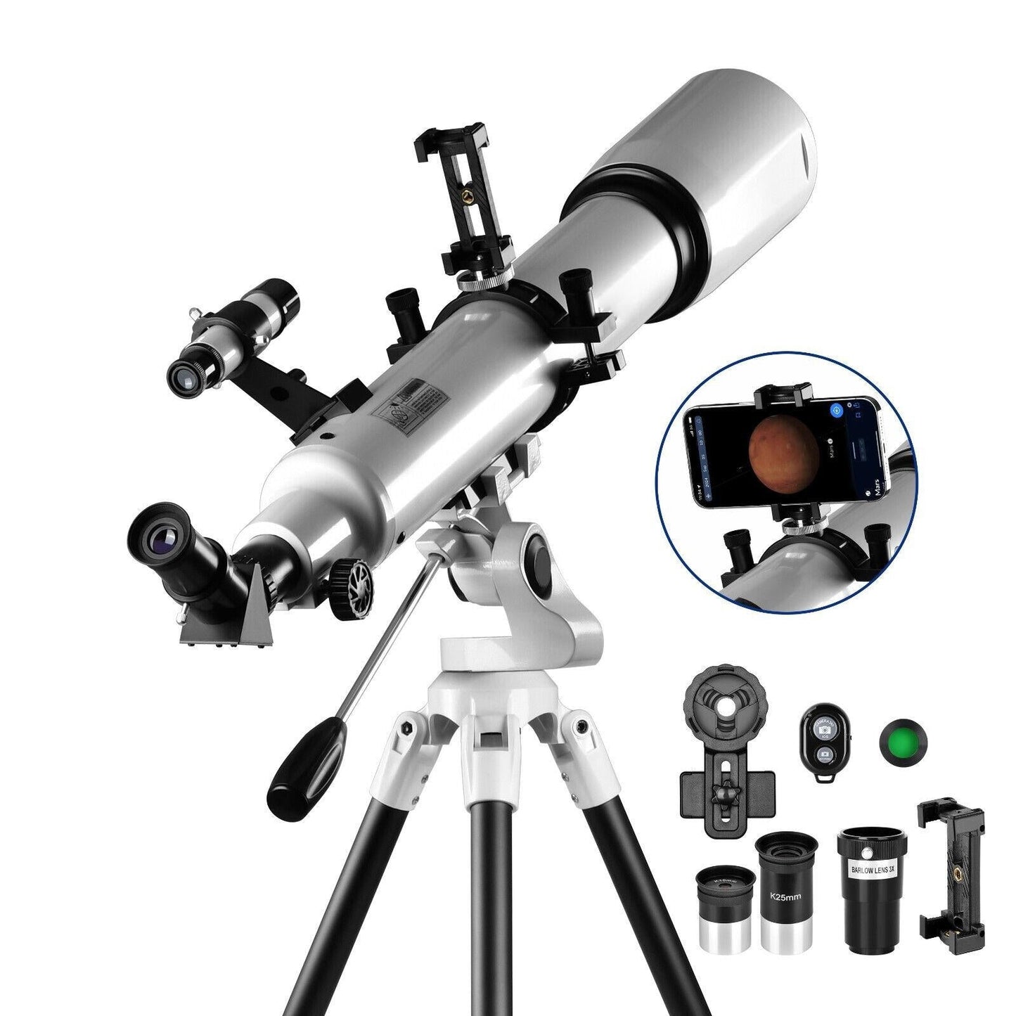 Easy Use 210X Beginner Telescope with Phone App - Fesara