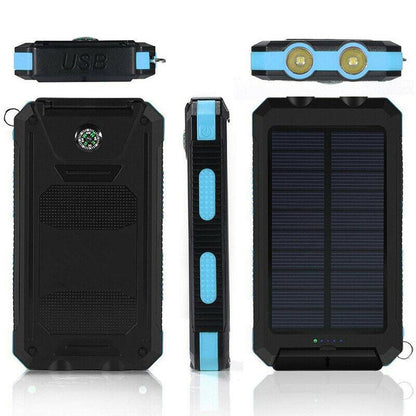 Compact Solar Battery Pack Dual USB 20000mAh Charger