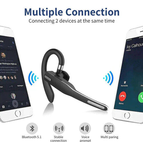 Wireless Bluetooth 5.1 Headphones with Dual Mic and Noise Cancellation