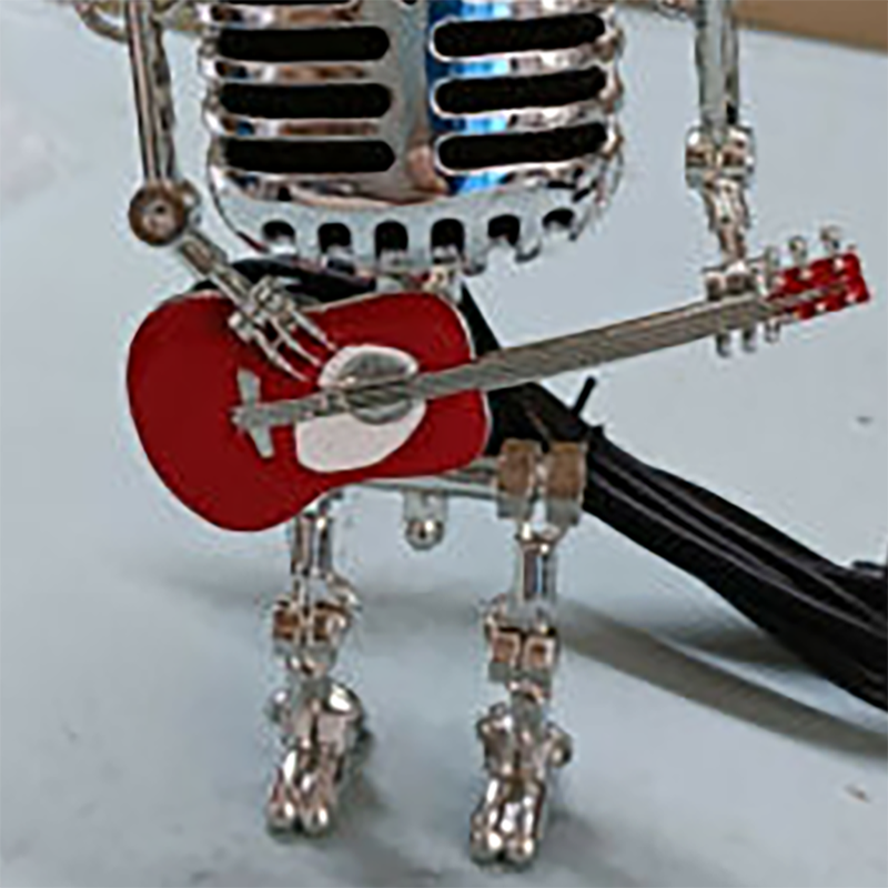 Vintage Style Microphone Robot Figure