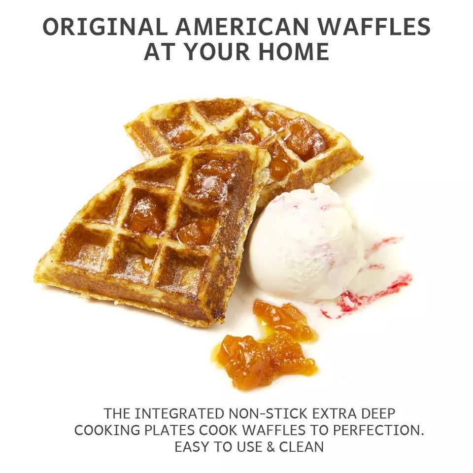 Easy Use Non-Stick Belgian Waffle Maker