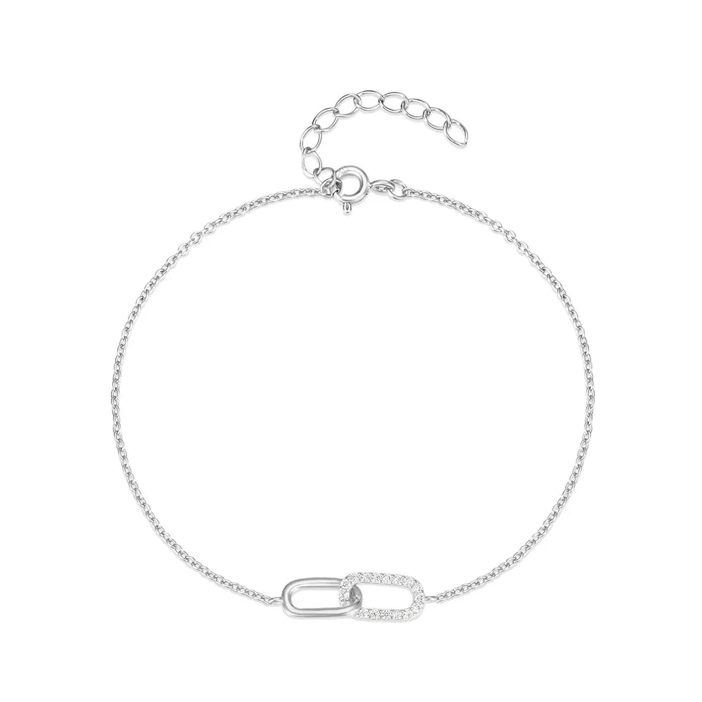 Elegant Sterling Silver Diamond Accent Bangle