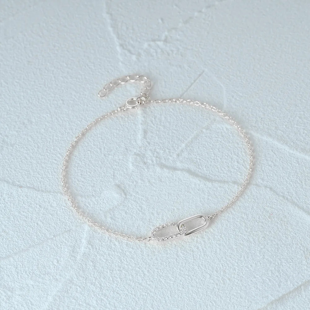 Elegant Sterling Silver Diamond Accent Bangle