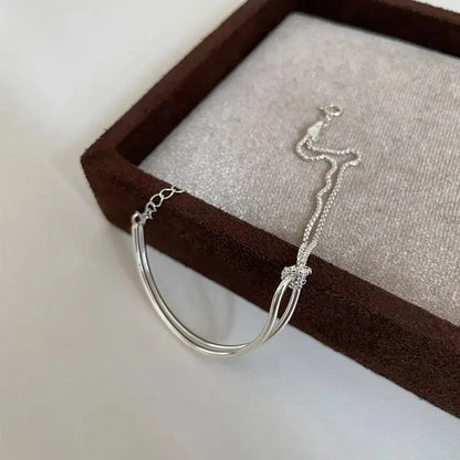 Simple Sterling Silver Twist Bar Bracelet