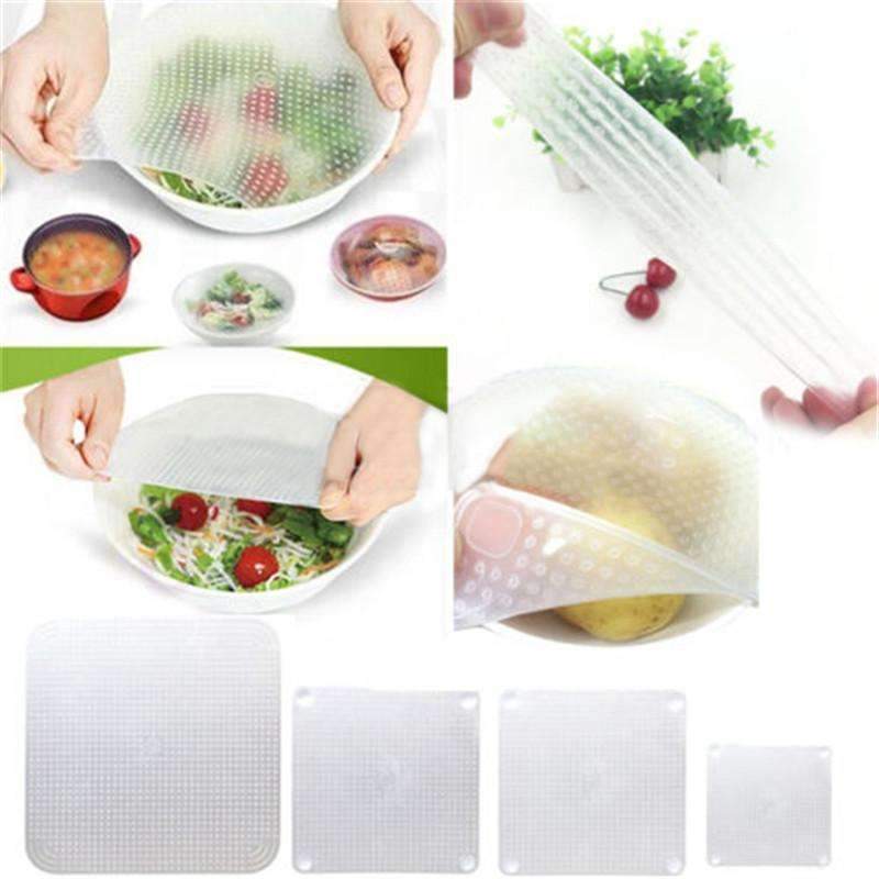 Fresh Food Storage Silicone Covers 4 Pack Set - Fesara