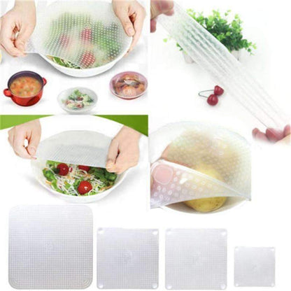 Fresh Food Storage Silicone Covers 4 Pack Set - Fesara