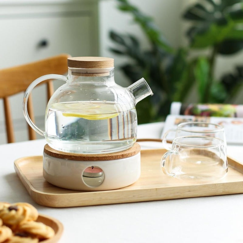 Modern Clear Glass Teapot Set