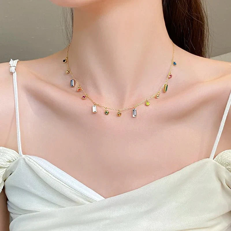 Delicate Sparkle Crystal Choker Necklace