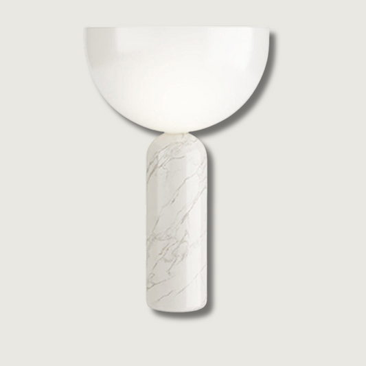 Elegant White Marble Table Lamp - Fesara