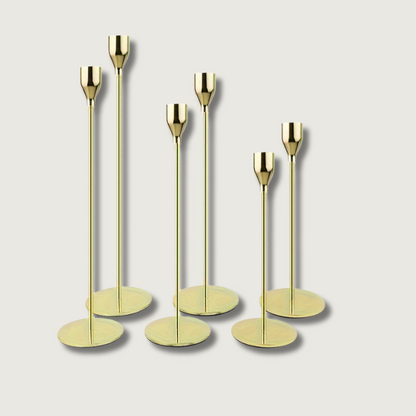 Luxury Black Gold Candle Holder Set - Fesara