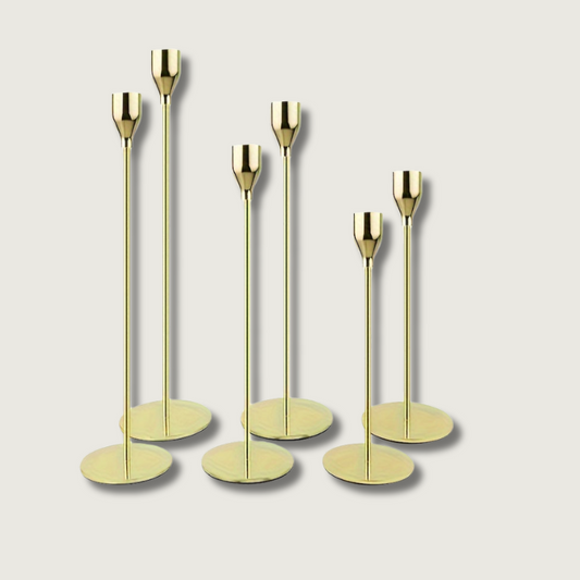 Luxury Black Gold Candle Holder Set - Fesara