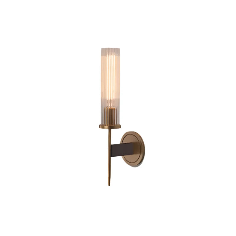 Contemporary Wall Light with Textured Glass and Gold Accent