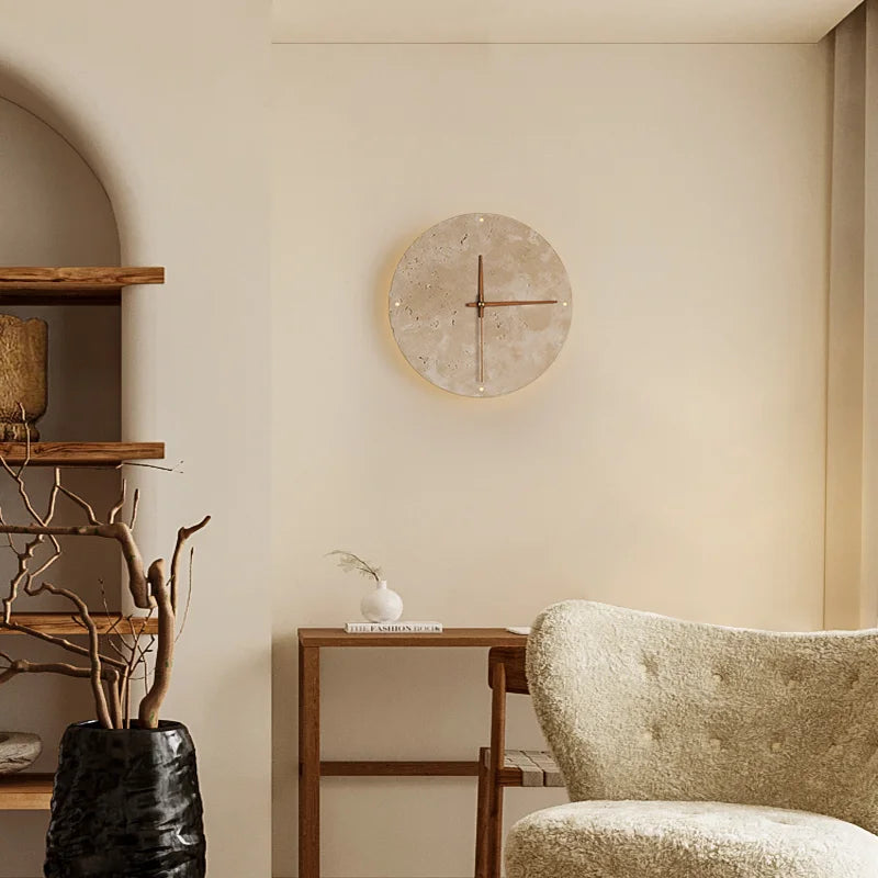 Modern Wall Light with Clock for Home Decor - Fesara