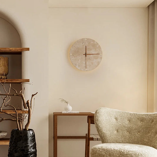 Modern Wall Light with Clock for Home Decor - Fesara