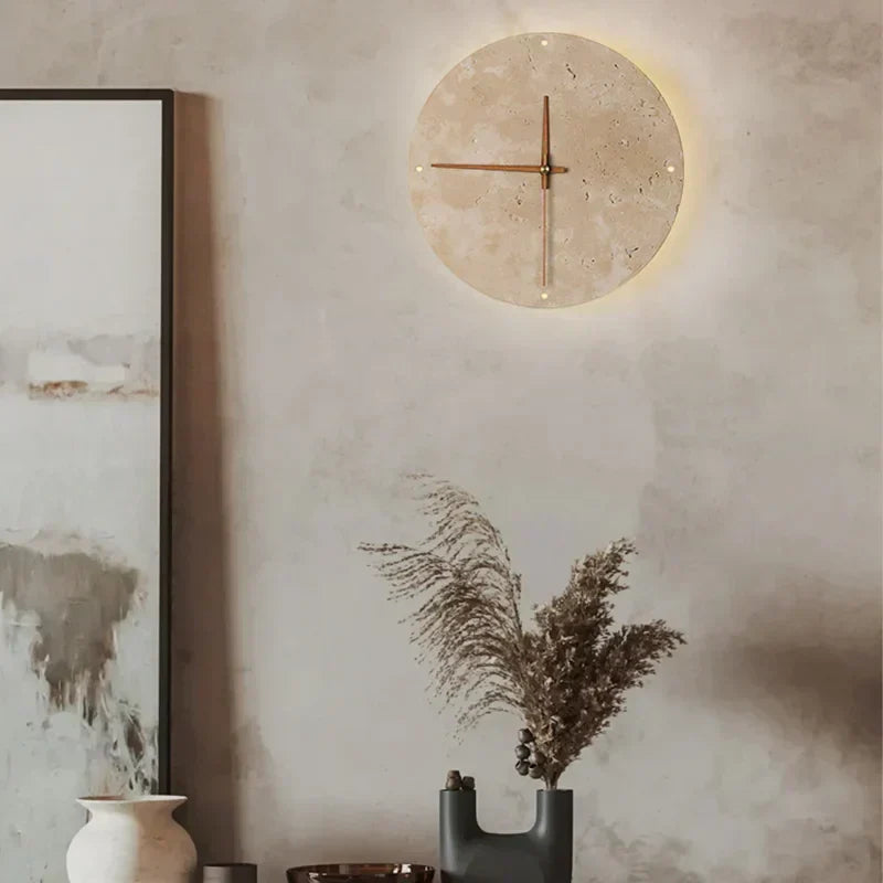 Modern Wall Light with Clock for Home Decor