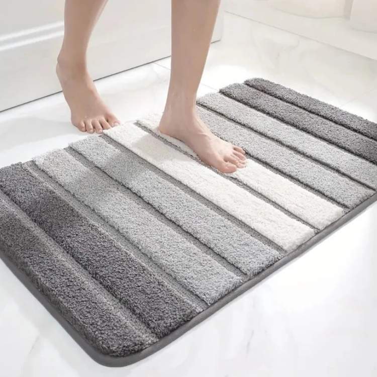 Soft Stripe Bathroom Floor Mat - Fesara