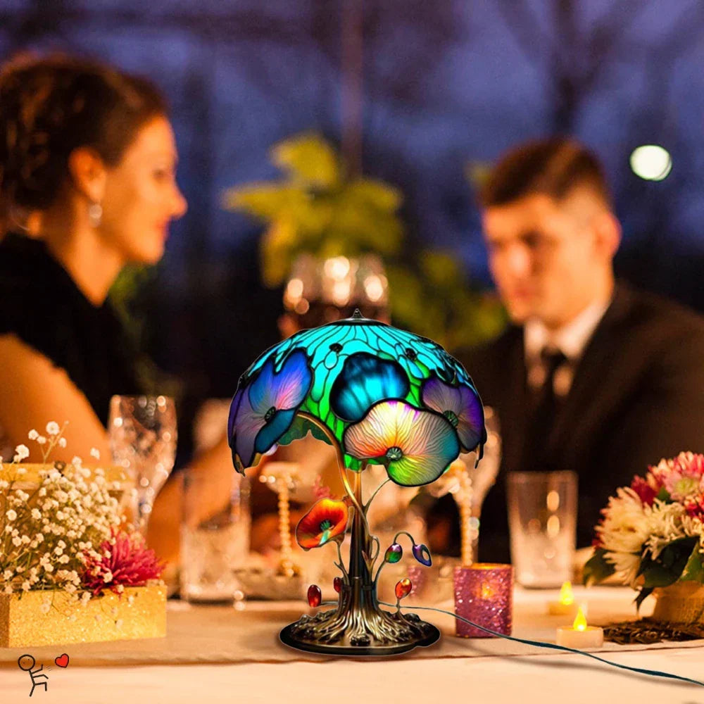 Colorful Glass Accent Table Lamp - Fesara