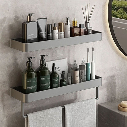 Sleek White Bathroom Shelf