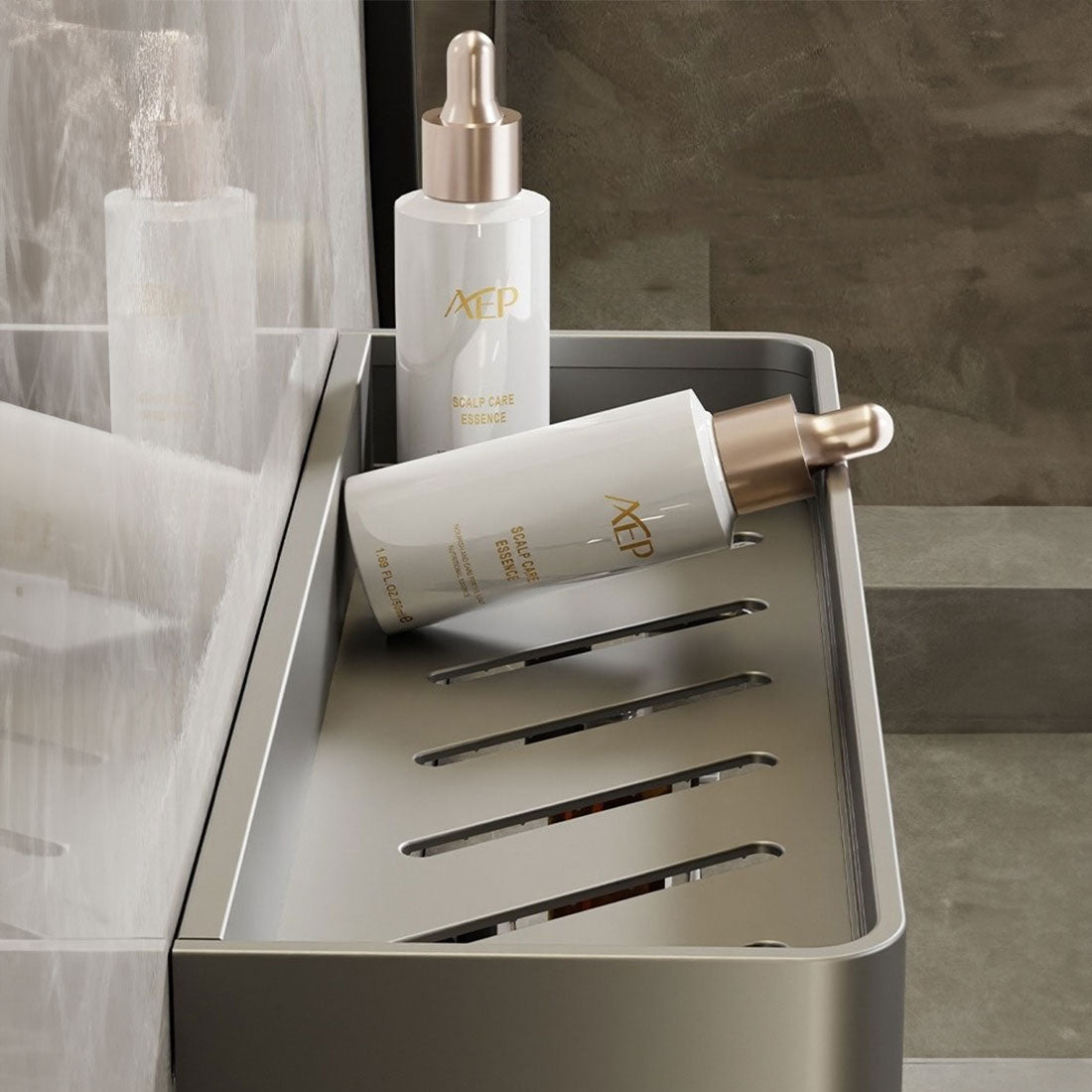 Sleek White Bathroom Shelf