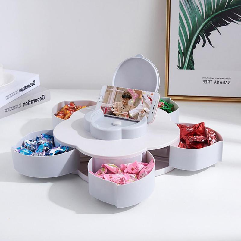 Spinning Floral Desk Organizer Box