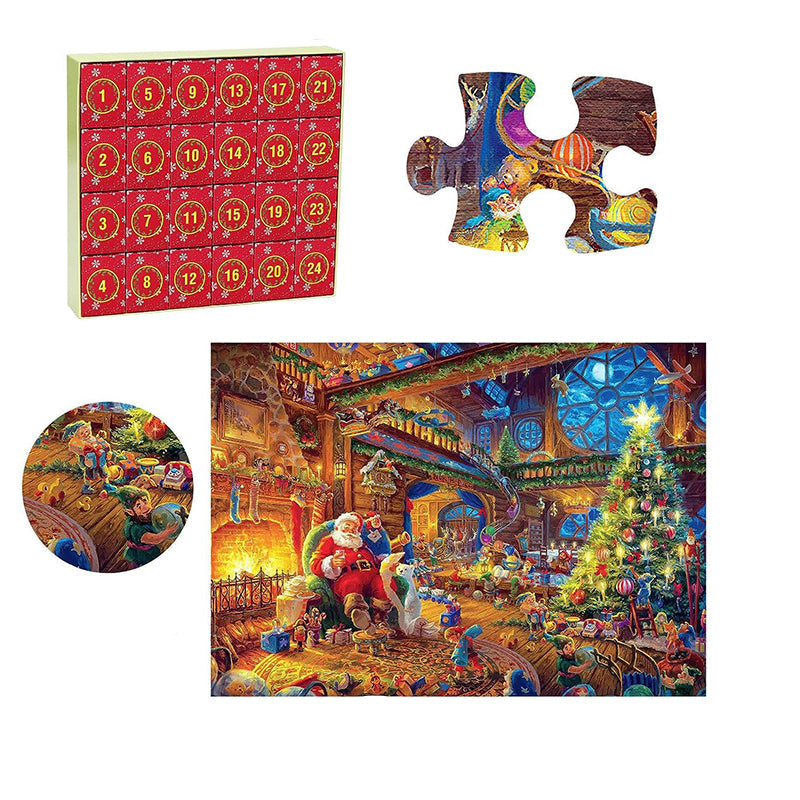 Festive Holiday Countdown Puzzle Calendar - 1008 Piece Jigsaw