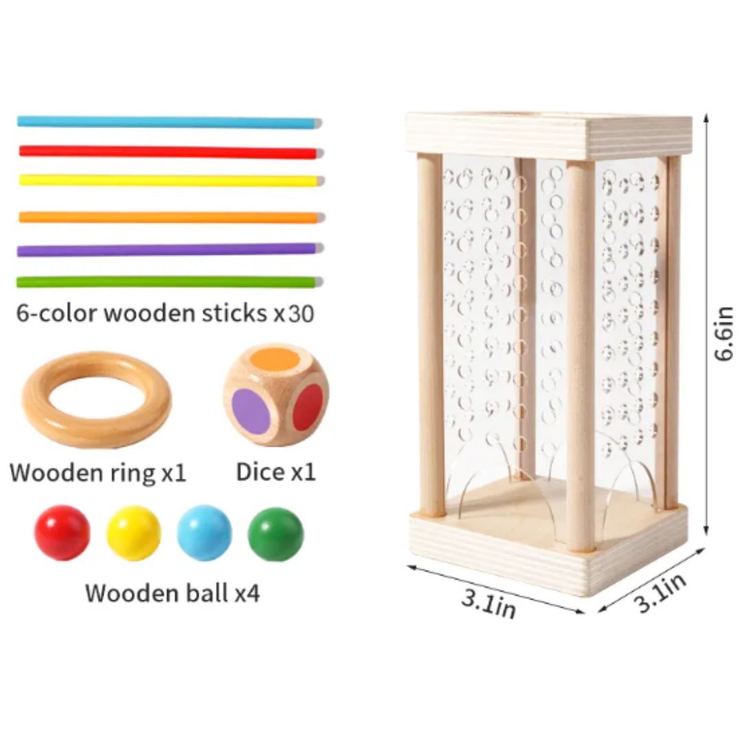 Fun Wooden Ball Toss Skill Toy