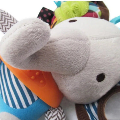 Soft Baby Teething Toy with Rattle and Silicone Chew