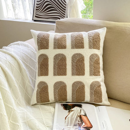 Fesara | Modern Living Room Sofa Cover | Plush Geometric Pattern Pillowcase