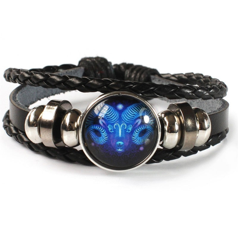 Simple Zodiac Woven Couple Bracelet 2 Pack