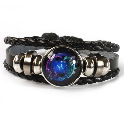 Simple Zodiac Woven Couple Bracelet 2 Pack