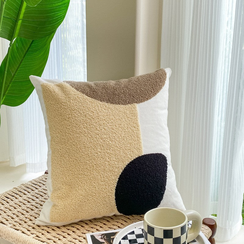 Fesara | Modern Living Room Sofa Cover | Plush Geometric Pattern Pillowcase