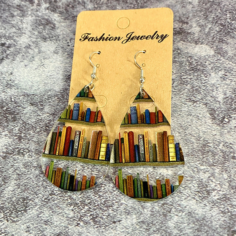Simple Wooden Book Earrings